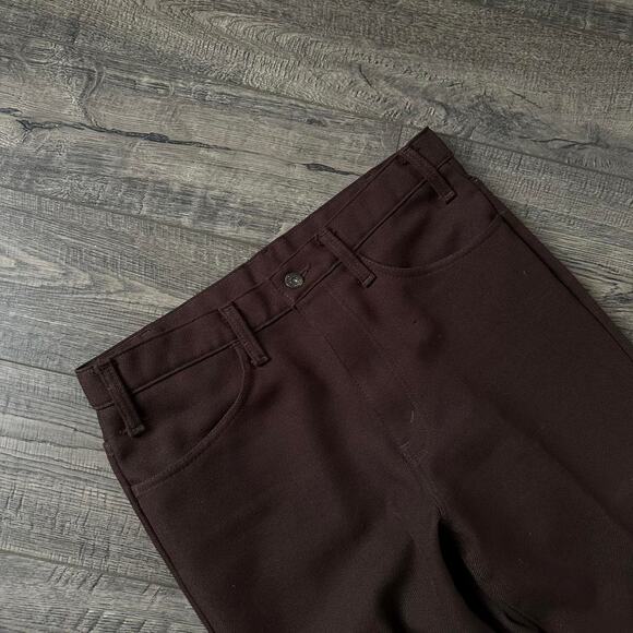 Vintage 80s Brown Levi’s Basic Dress Rancher Cowboy Western Flare Pant - Picture 4 of 8